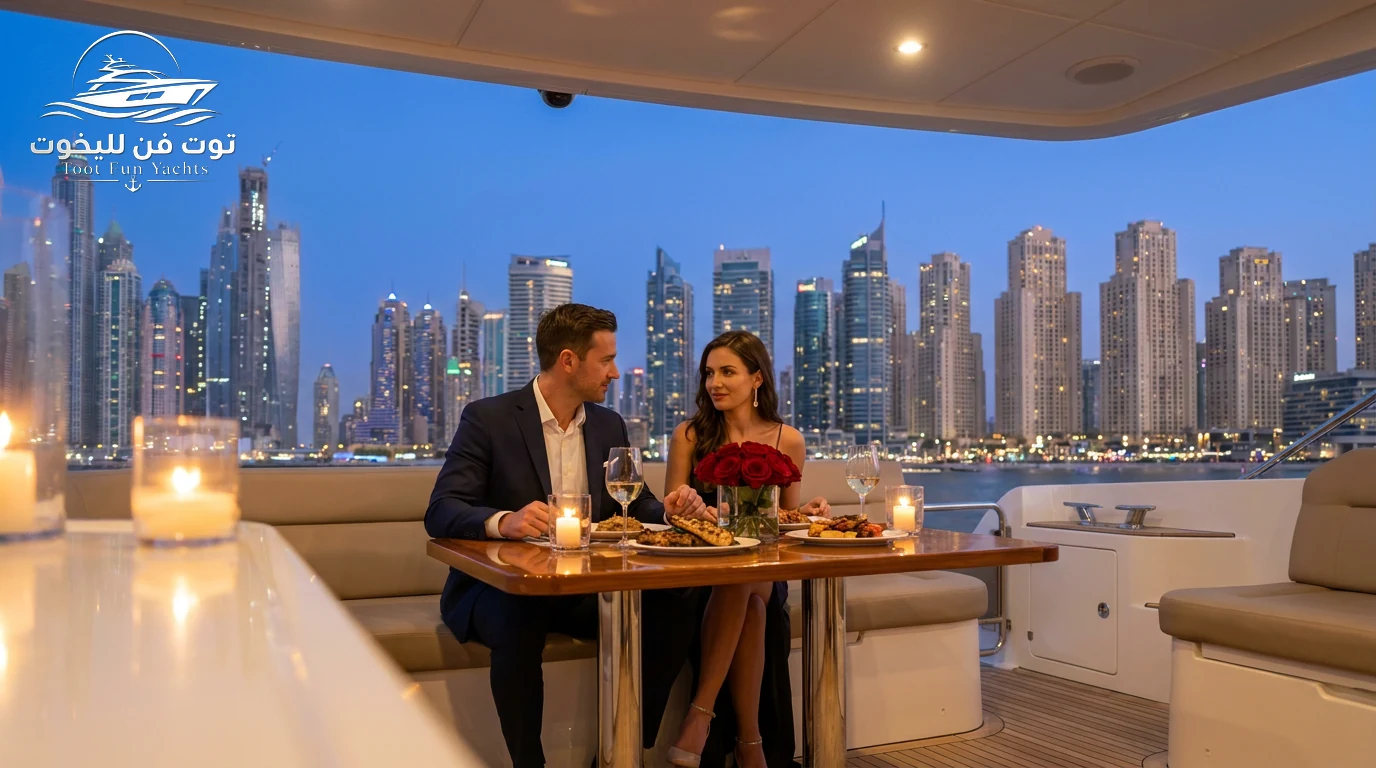 Romantic dinner package on a yacht